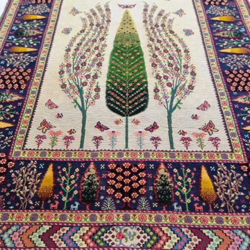 گلیم فرش دستبافت سیرجان طرح سرو شیراز